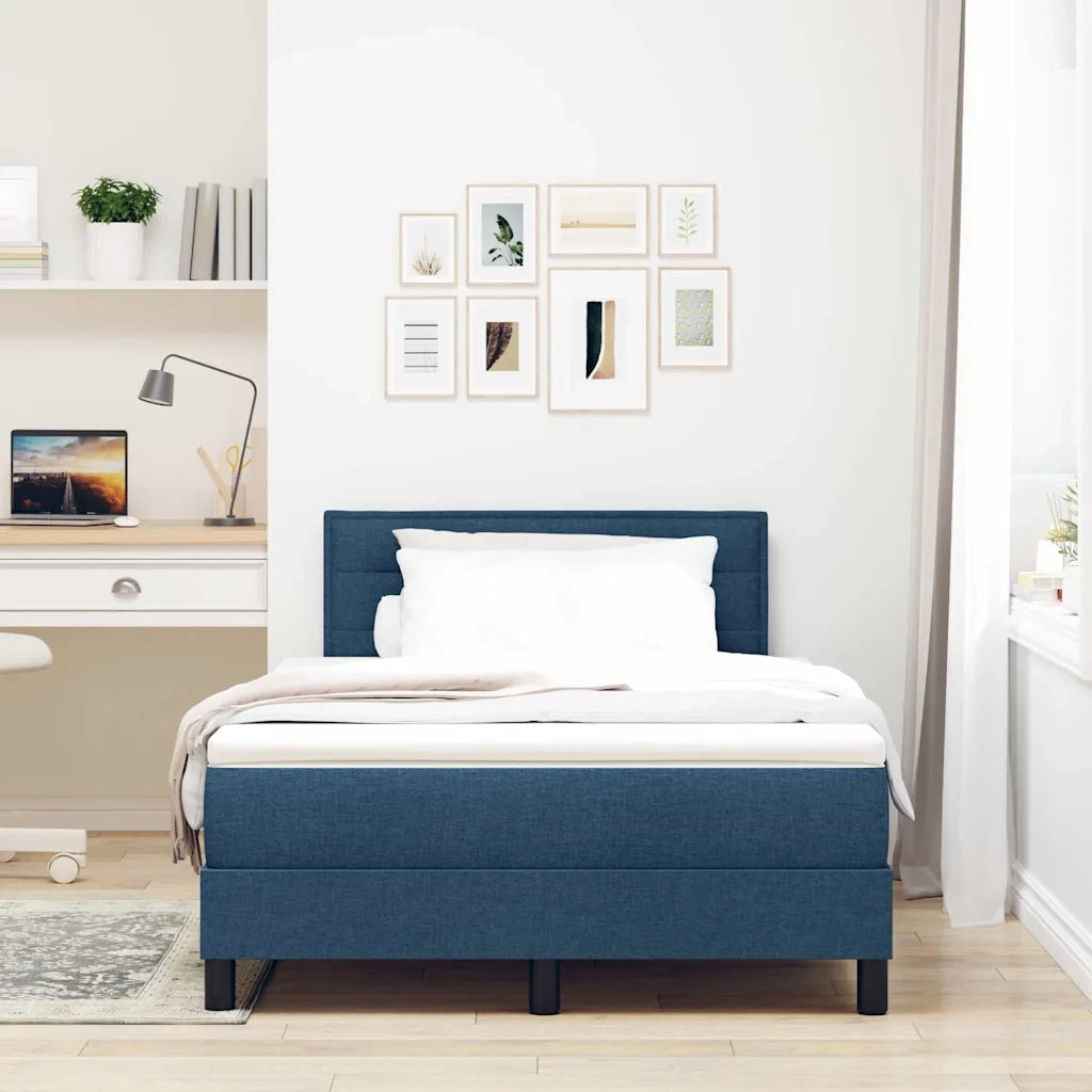Letto a molle con cuscino con testiera Blu 120 x 200 cm Tessuto 3338607