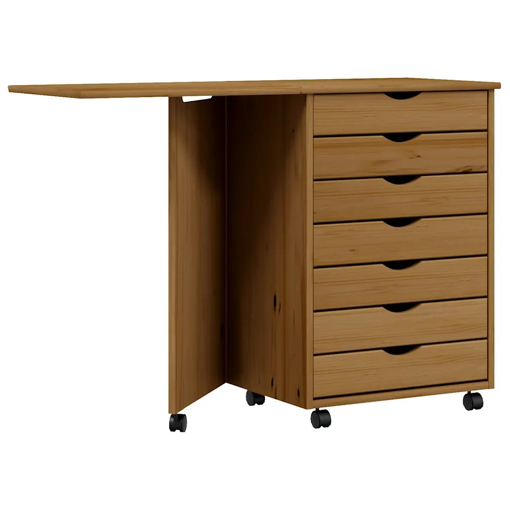 Armadietto Rotante con Scrivania MOSS ambra Legno Massello Pino 355900
