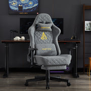 Poltrona da Gaming Ergonomic Vintage in Similpelle Grigia ¨C Zephmum ¨C 120x80x100