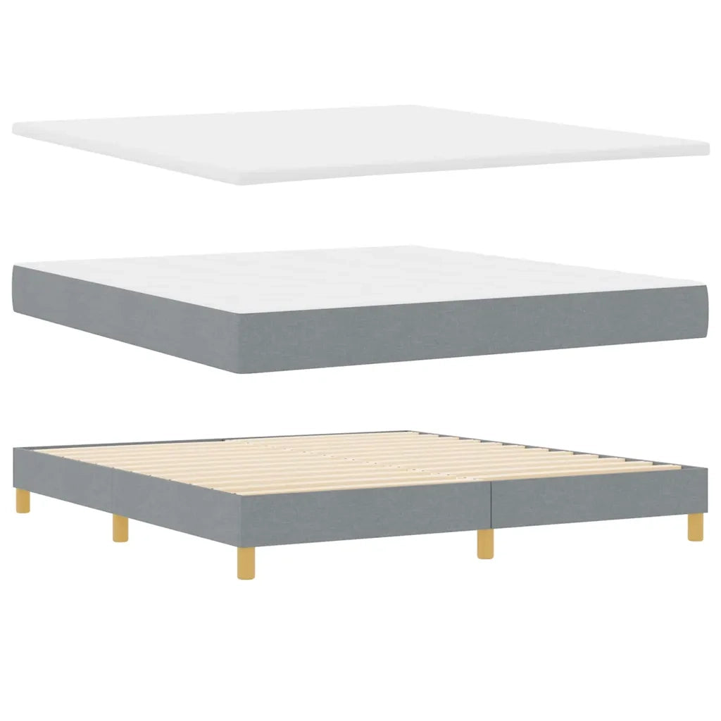 Letto a Sorgente LED con led Grigio chiaro 180 x 200 cm Tessuto 3342534