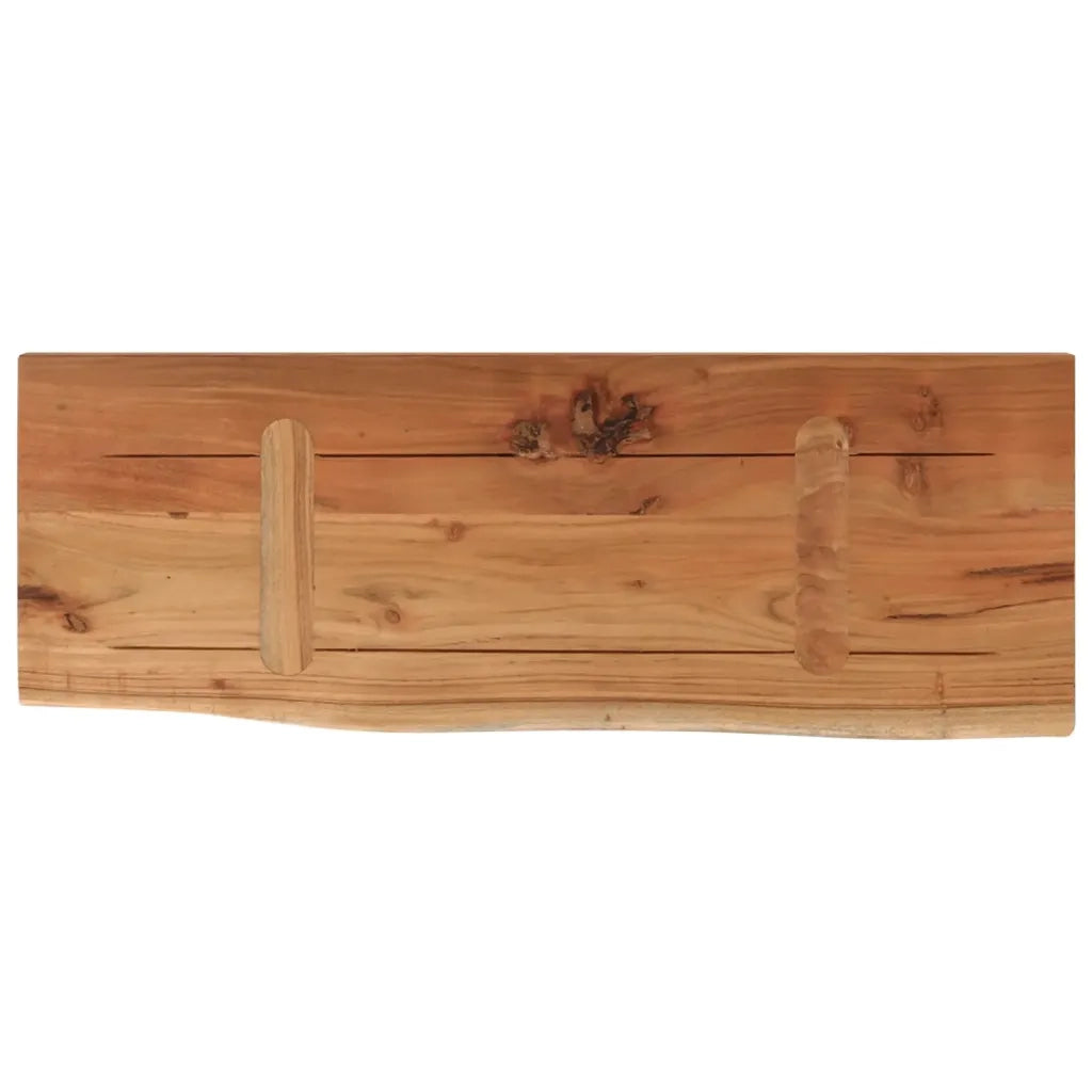 Mensola a Muro 80x30x2,5cm Rettangolare Legno Acacia Bordi Vivi 370238