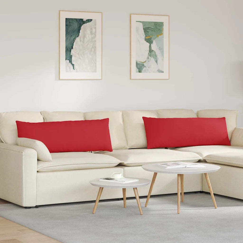 Cuscini da Divano 2 pz | Cuscini per sedie Rosso 120 x 40 cm Tessuto