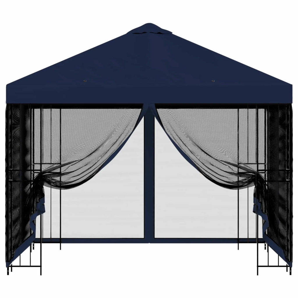 Gazebo | Pergolato da giardino con pareti laterali 3 x 3 m Blu