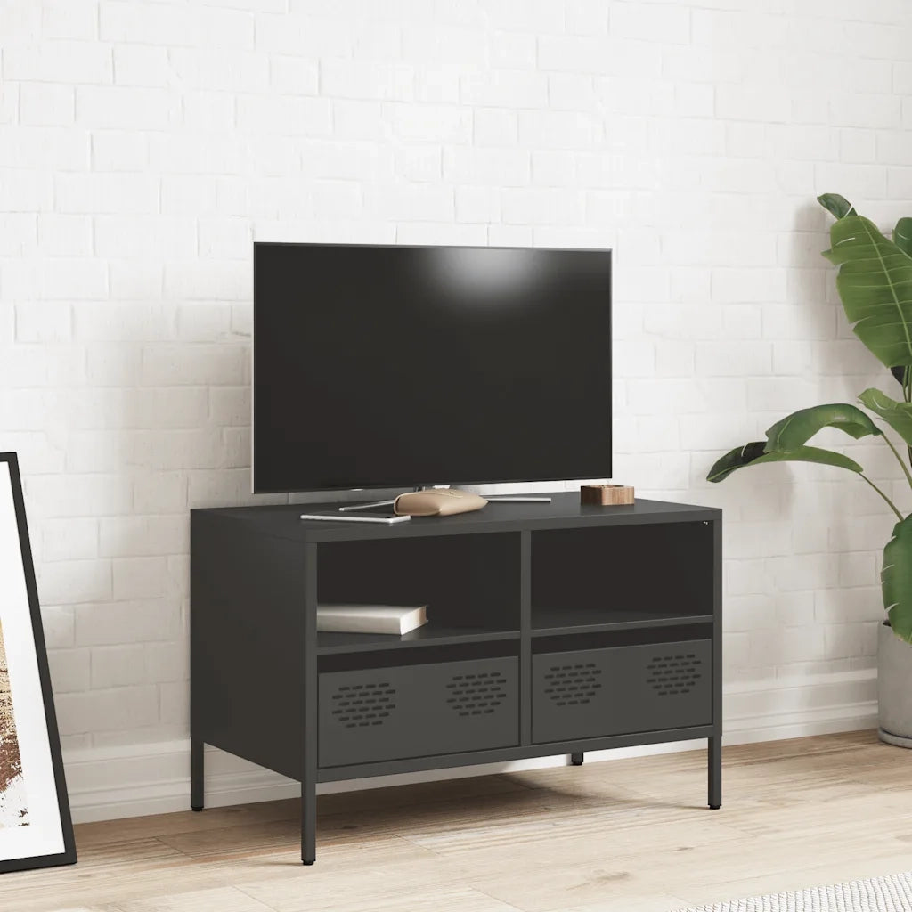 Mobile TV Nero 68x39x43,5cm in Acciaio Laminato a Freddo 851316