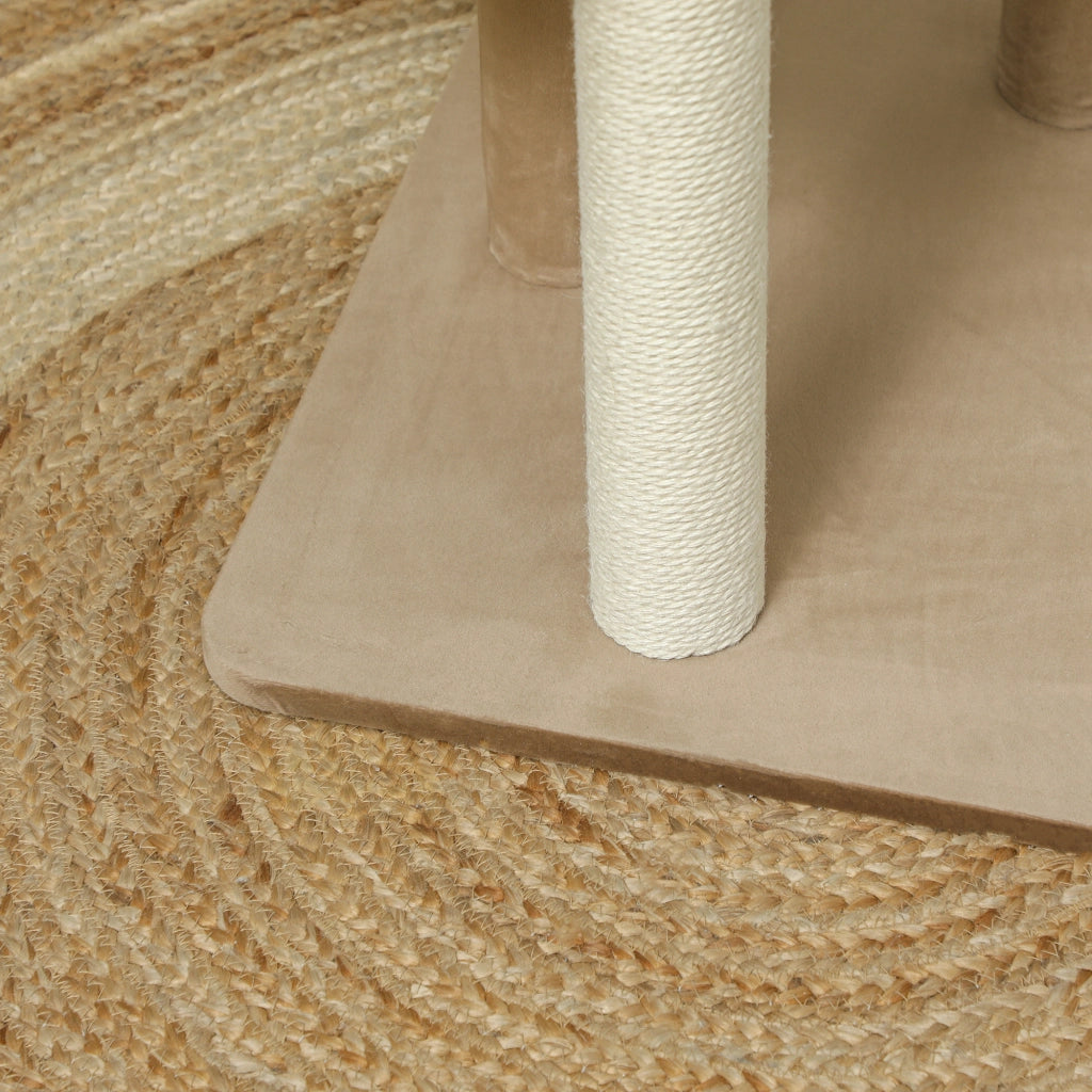 Tiragraffi per gatti con 2 piani, palla giocattolo, tronchi e palle ¨C Minimal ¨C marrone, 56x54x86 cm