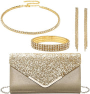 Set di accessori da cerimonia da sposa elegante 4 pezzi con decorazioni in oro