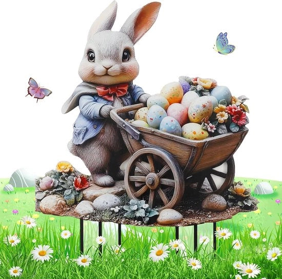 Decorazione di Pasqua per Esterno e Interno - Cricca di Coniglio e Tartaruga di Pasqua