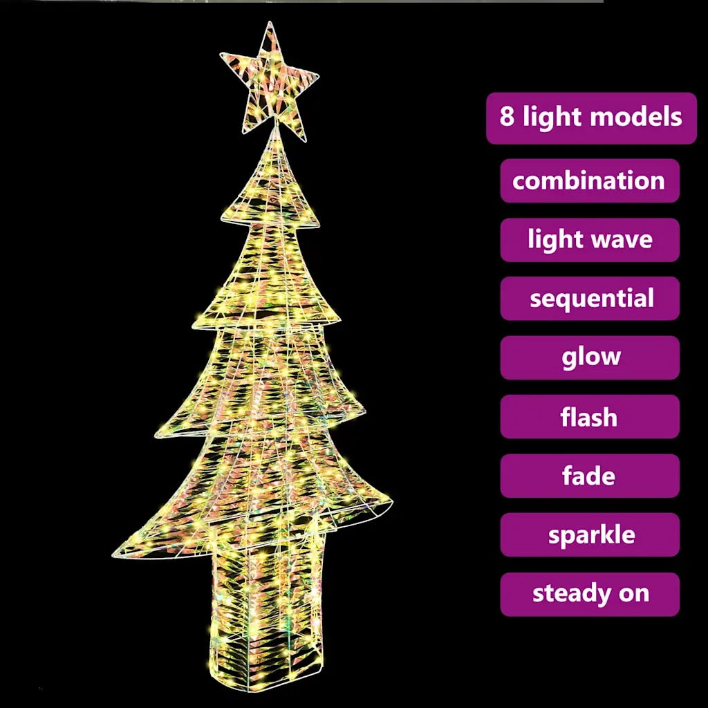 Albero di Natale | Decorazioni natalizie con 240 LED Bianco caldo 181 cm PET