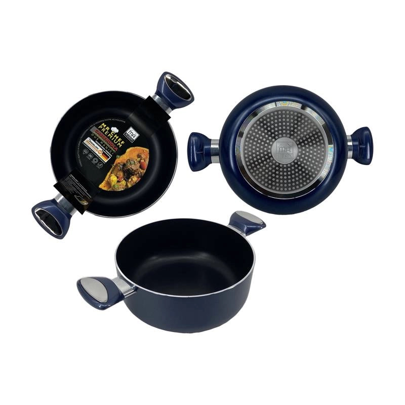 MA MAISON MR CHEF PREMIUM CASSERUOLA CM 24 ANTIADERENTE IN ALLUMINIO CON 2 MANICI CUCINA TRADIZIONALE E INDUZIONE