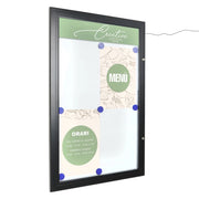 Bacheca per esterni porta Menu nera - 4 x A4 LED