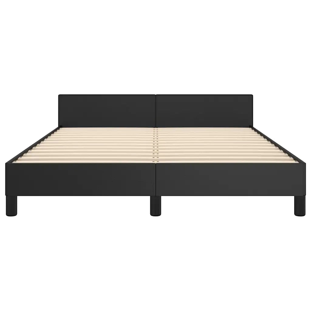 Letto matrimoniale | Letto per adulti | Giroletto con Testiera senza Materasso Nero 140x200 cm