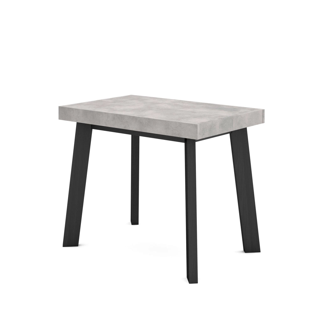Consolle allungabile, 140x90x73cm, Per 6 persone, Gambe in legno, grigio cemento RF3033