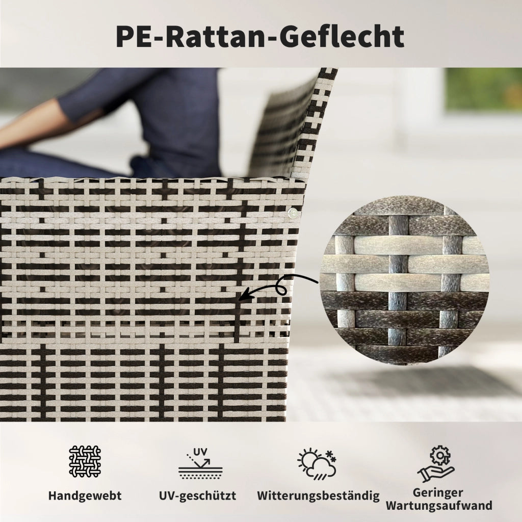 Divano 2 posti da giardino in polyrattan ¨C Xylo ¨C grigio chiaro con cuscini
