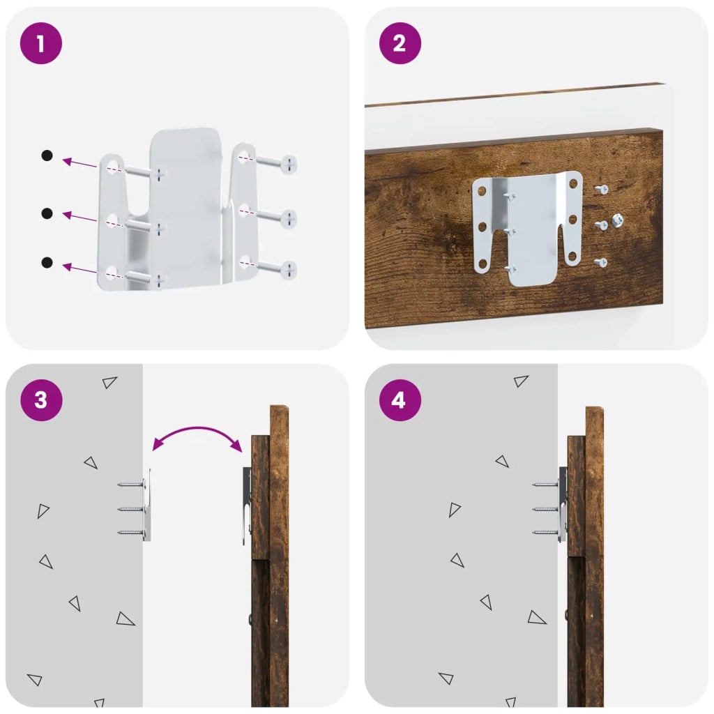 Testiera da Muro ZWOLLE Rovere Fumo Legno ingegnerizzato 896510