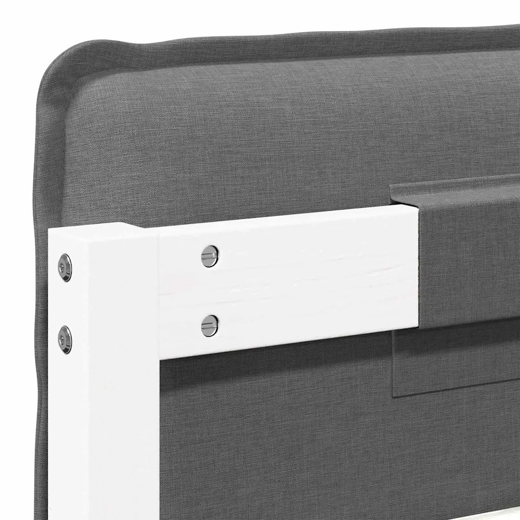 Testiera | Testata imbottita Bianco e grigio chiaro 90 cm Pino massello