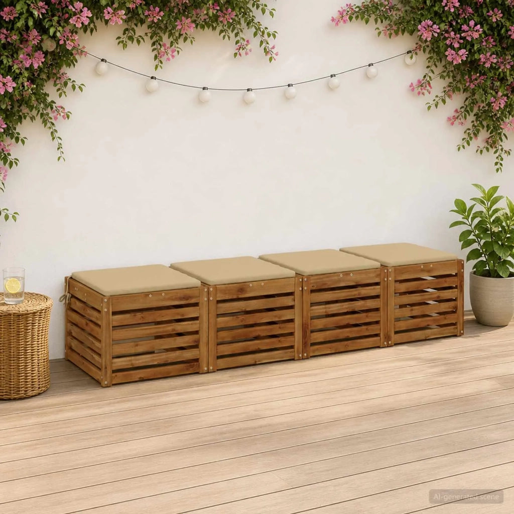 Cuscini per Sedia in 4 Pezzi SOEST 4 pz 100% Poliestere Beige 944511