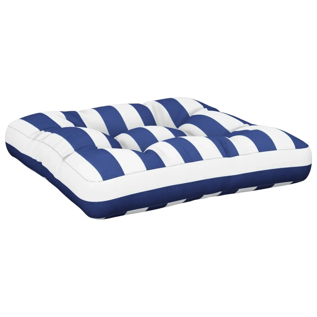 Cuscino Pallet Strisce Bianche e Blu 58x58x10 cm Tessuto Oxford 360915