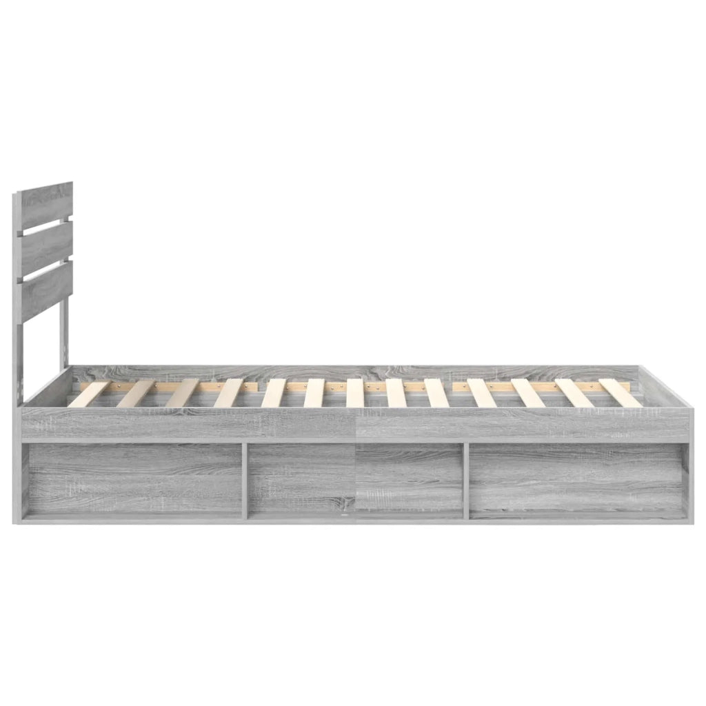 Struttura del letto-Giroletto Grigio Sonoma 90 x 200 cm Pino massello 112412