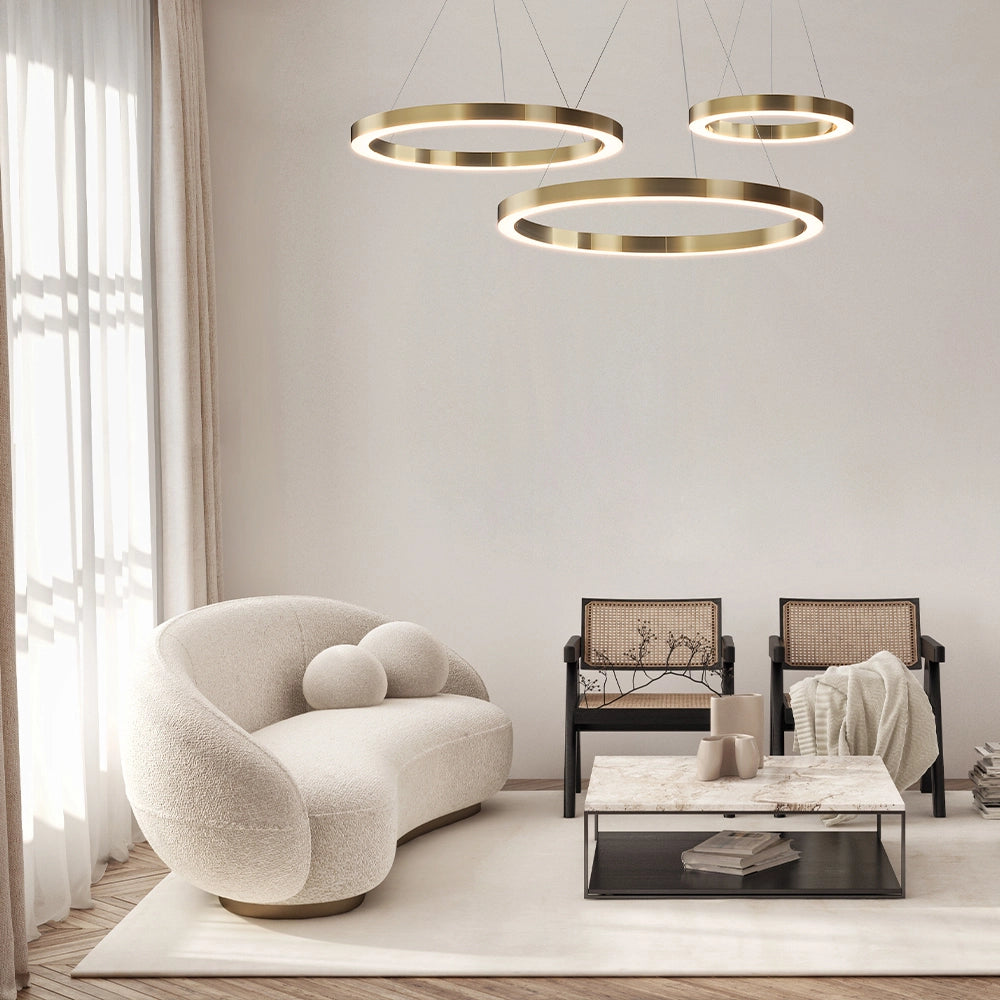 Lampadario LED Saturno anello ottone Ø60 Maytoni MOD415PL