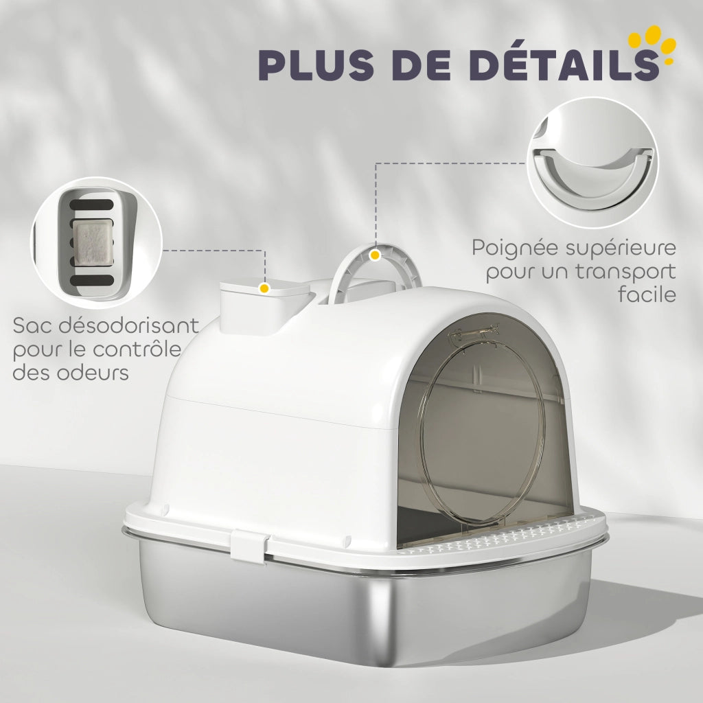 Casetta igienica per gatti chiusa ¨C zephmum ¨C 52.4x41.3x39.9 cm bianco