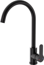 Keukenkraan in acciaio inossidabile, 360° girevole, miscelatore a una mano, con scarico, altezza 257 mm, nero