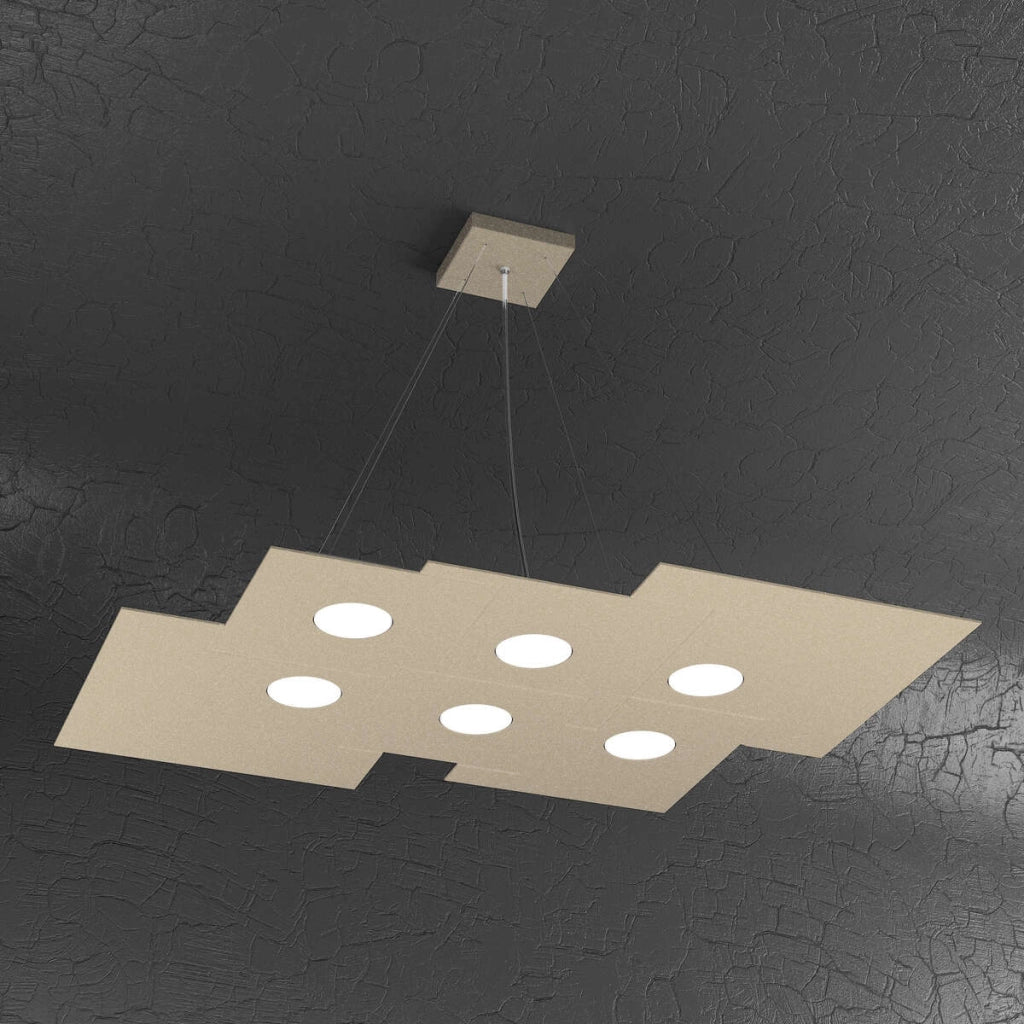 PLATE SOSPENSIONE 6 LUCI ATTACCO GX53 SABBIA