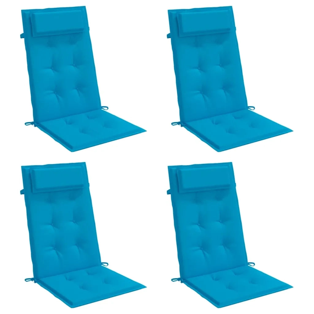 Cuscini Sedia con Schienale Alto 4 pz Blu Chiaro Tessuto Oxford 361887