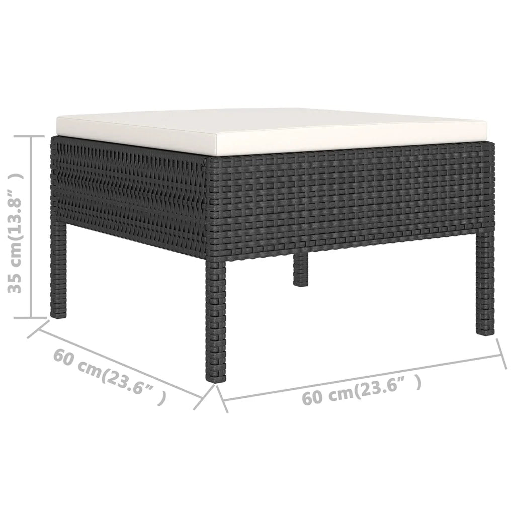 Set Divani da Giardino 10 pz con Cuscini in Polyrattan Nero 3094568