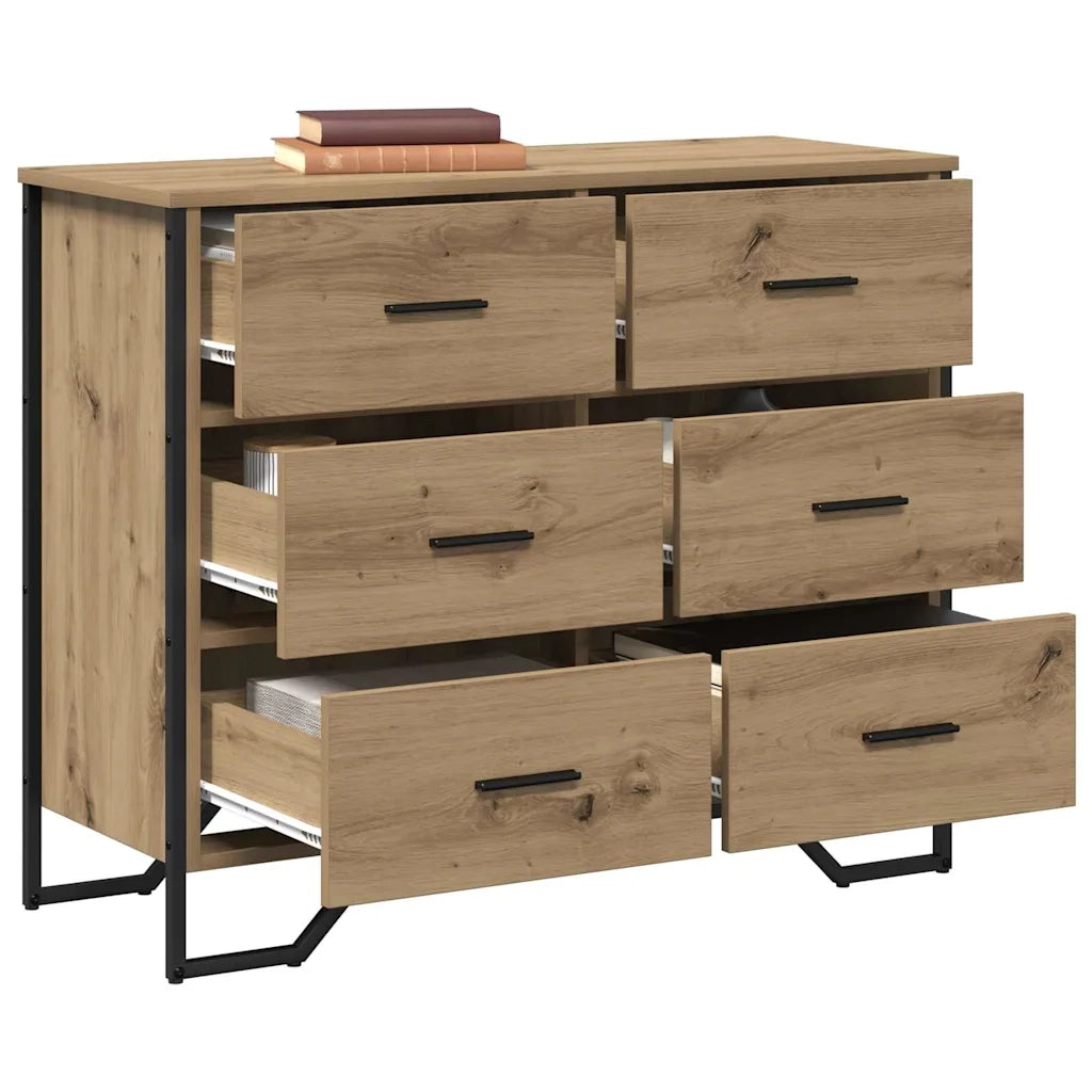 Cassettiera 2 pcs Rovere artigianale 91 x 35,5 x 74,5 cm