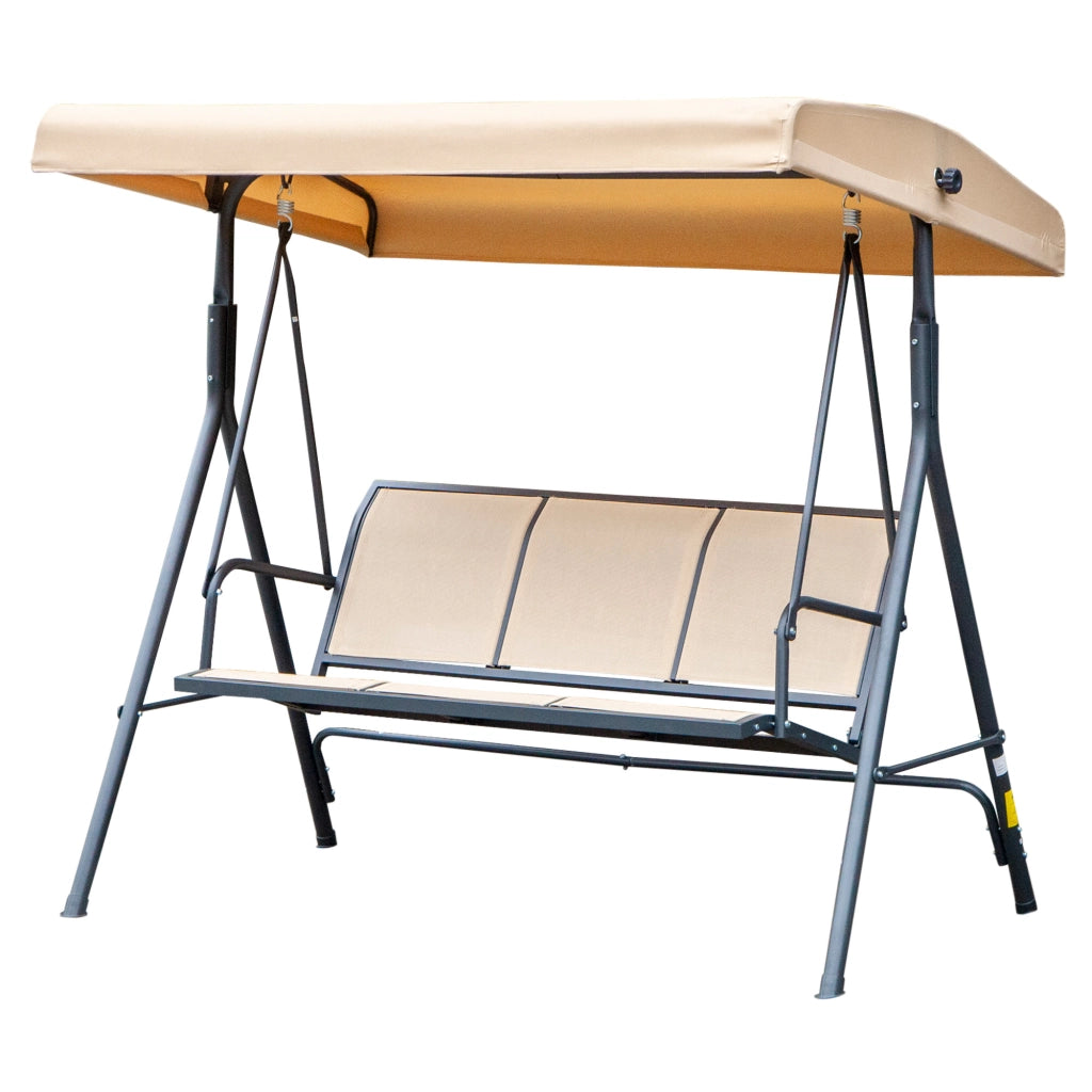 Altalena da Giardino 3 Posti con Tettoia ¨C Minimal ¨C Grigio Acciaio 175x118x159 cm