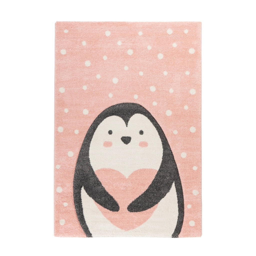 Tappeto per bambini Amigo 525 Rosa con Pinguino