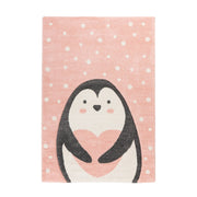 Tappeto per bambini Amigo 525 Rosa con Pinguino