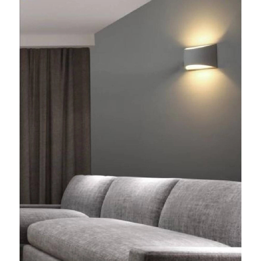 Trade Shop - Applique Da Parete In Gesso Verniciabile Doppia Luce G9 Lampada Moderna Gs-e14 -