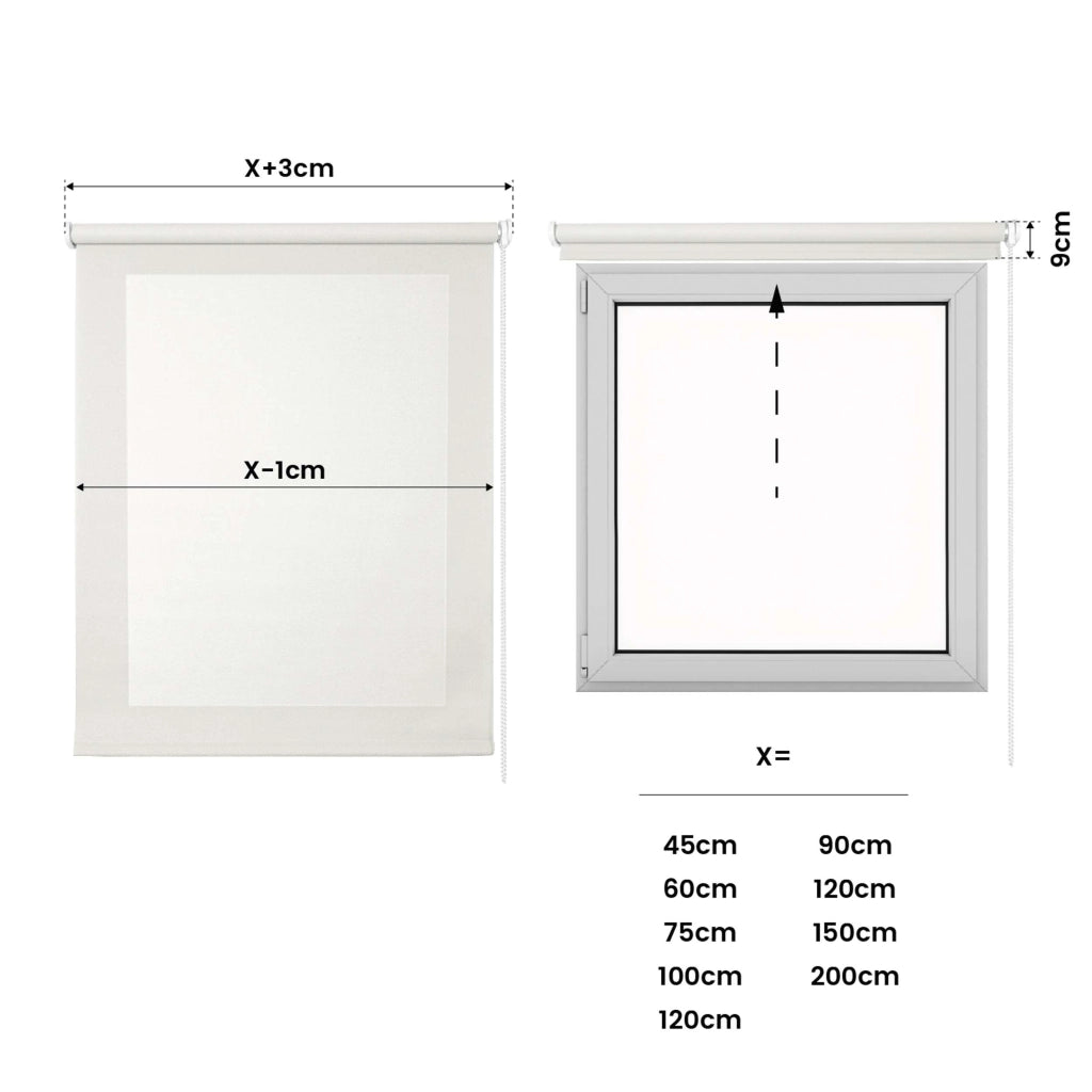 Tenda a Rullo Screen resistente e isolamento termico Bianco 80x250 cm