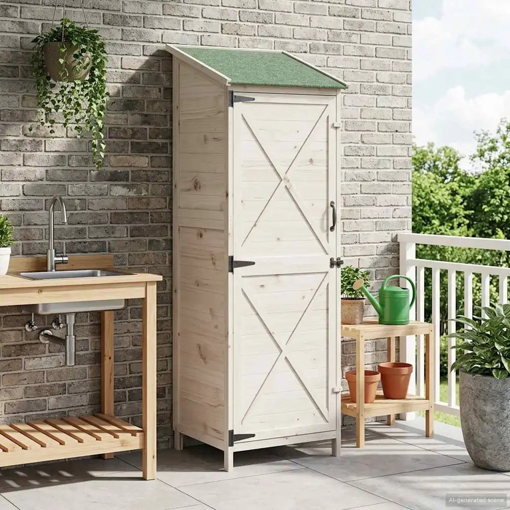 Capanno da Giardino Bianco 59,5 x 56 x 176,5 cm 42033477