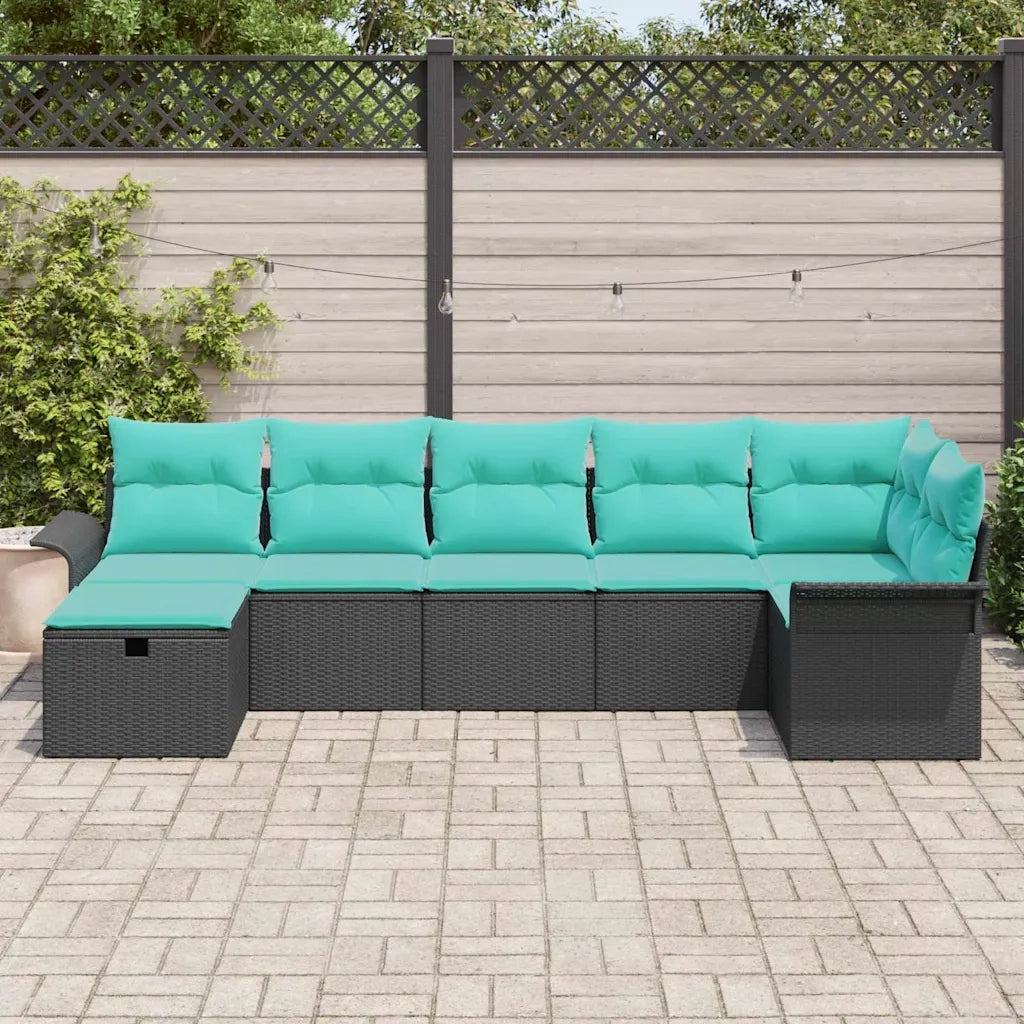 Set Divano da Giardino con cuscino 7 pcs Poly Rattan 3360237