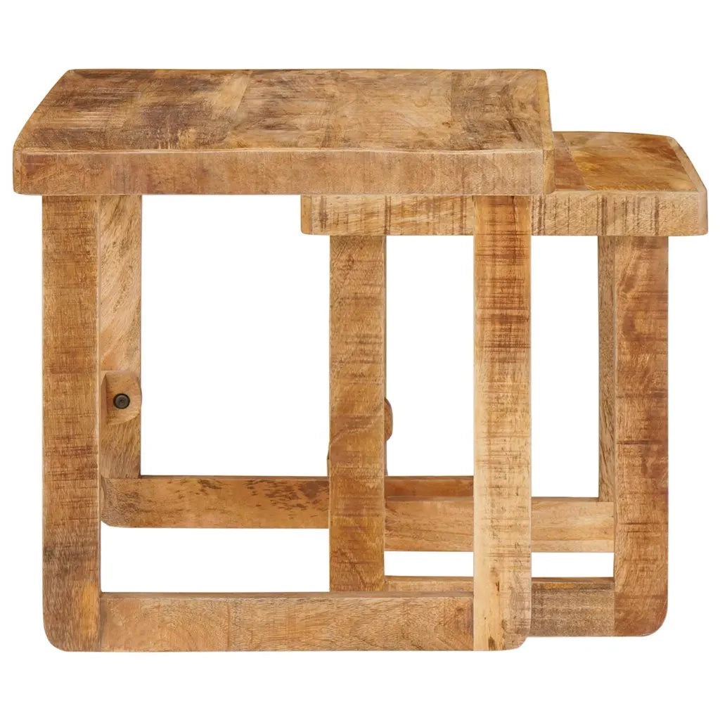 Tavoli da annidamento 2 pcs Marrone Legno di mango massello 4104557