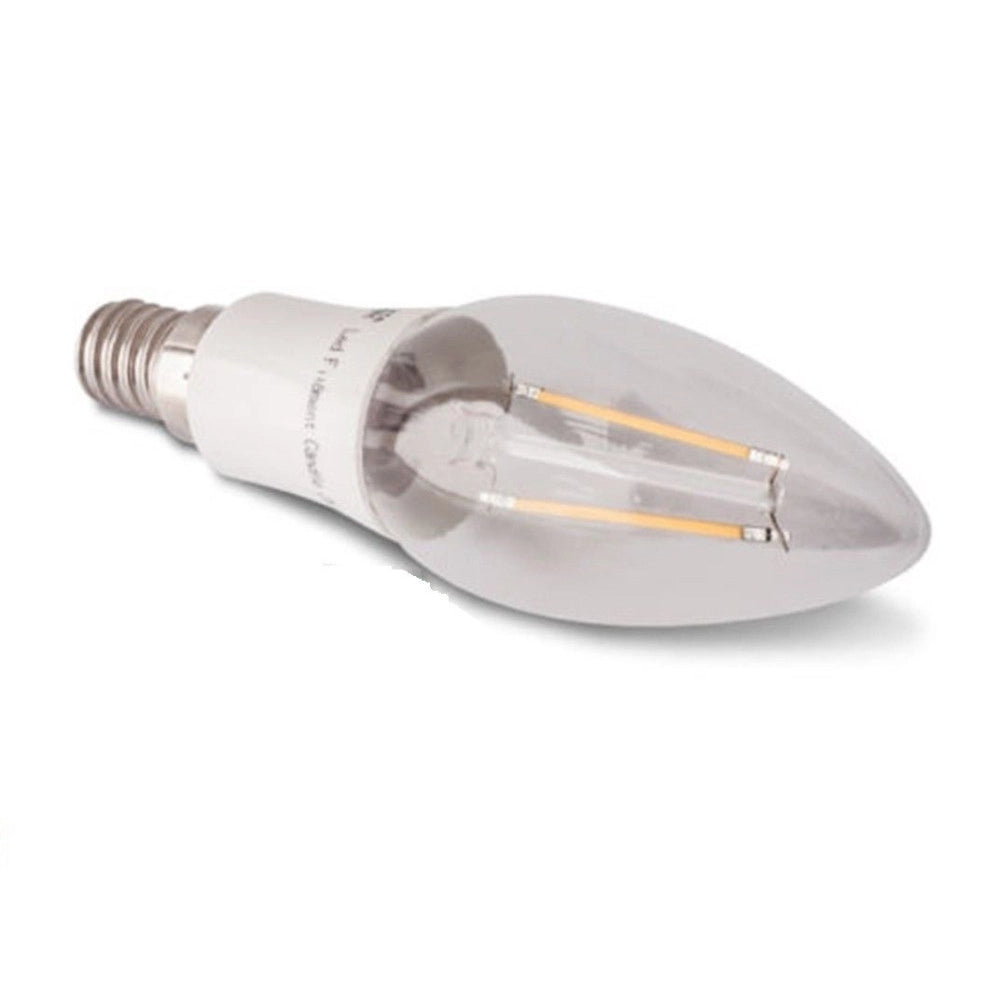 Trade Shop - Lampadina Led A Candla Attacco Piccolo E14 4watt Filamento Effetto Incandescenza -