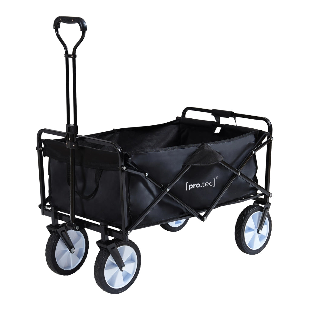 Carrello di Trasporto a Mano Stenlille Vagone Pieghevole da Spiaggia - Nero pro.tec