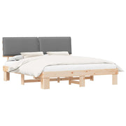 Letto matrimoniale | Letto per adulti | Letto con Testiera Rivestita Grigio chiaro 200 x 200 cm
