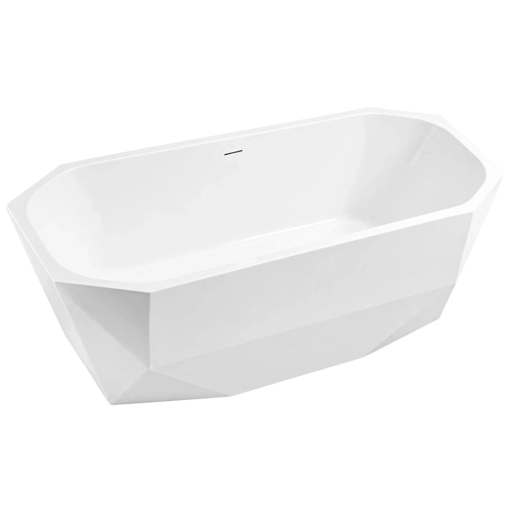Vasca Da Bagno Freestanding Rea Diamanti 170 Copritappo bianco