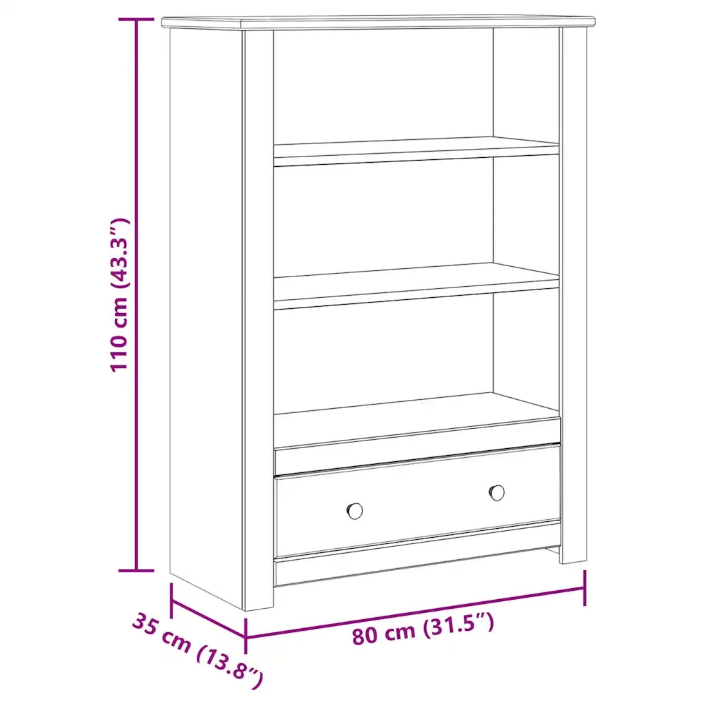 Libreria-Scaffale per Libri  80x35x110 cm in Pino Massello Panama Range