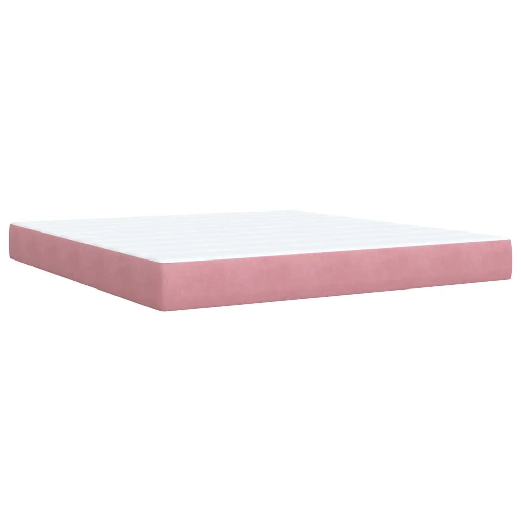 Letto box spring con materasso Rosa 180 x 200 cm Velluto 3454666