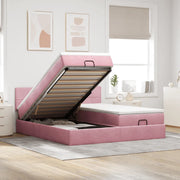 Struttura Letto Pouf con Materassi Rosa 180x200 cm Velluto 3312079