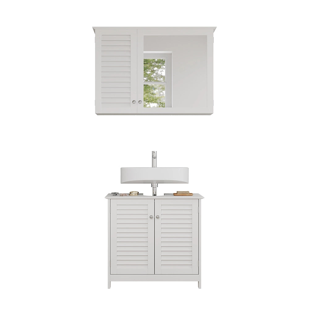 Vicco Set di mobili da bagno Bianco 2 parti