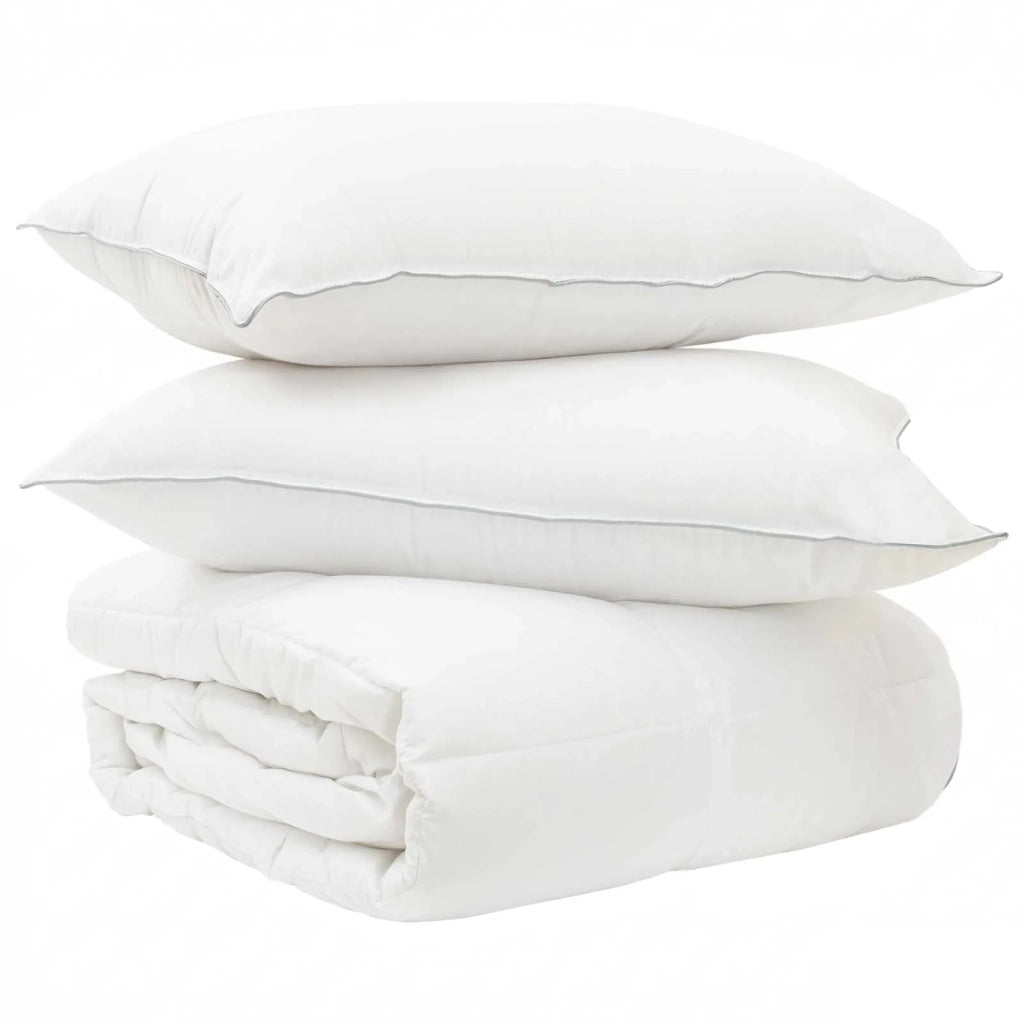 Set di Piumoni con cuscino 2 pcs Bianco Fibra di bambù 3432639