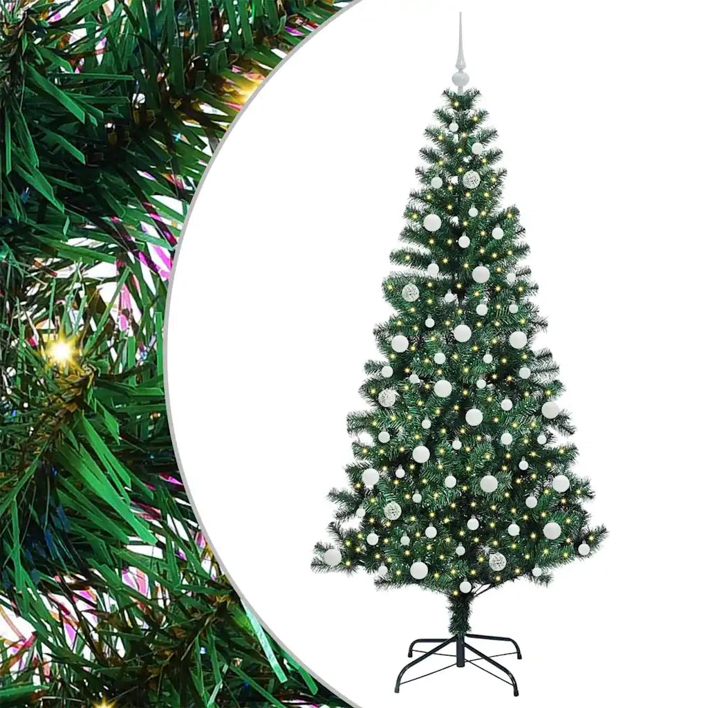 Albero di Natale artificiale con luci integrate Verde 210 cm 3396778