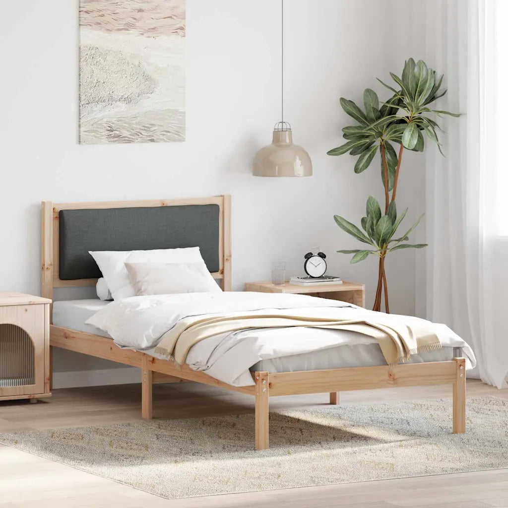 Struttura del letto Grigio scuro 90 x 190 cm Pino massello 878155