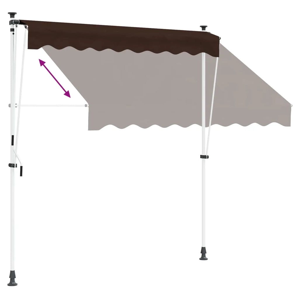 Tenda da Sole | Tenda retrattile manuale Marrone 250 cm