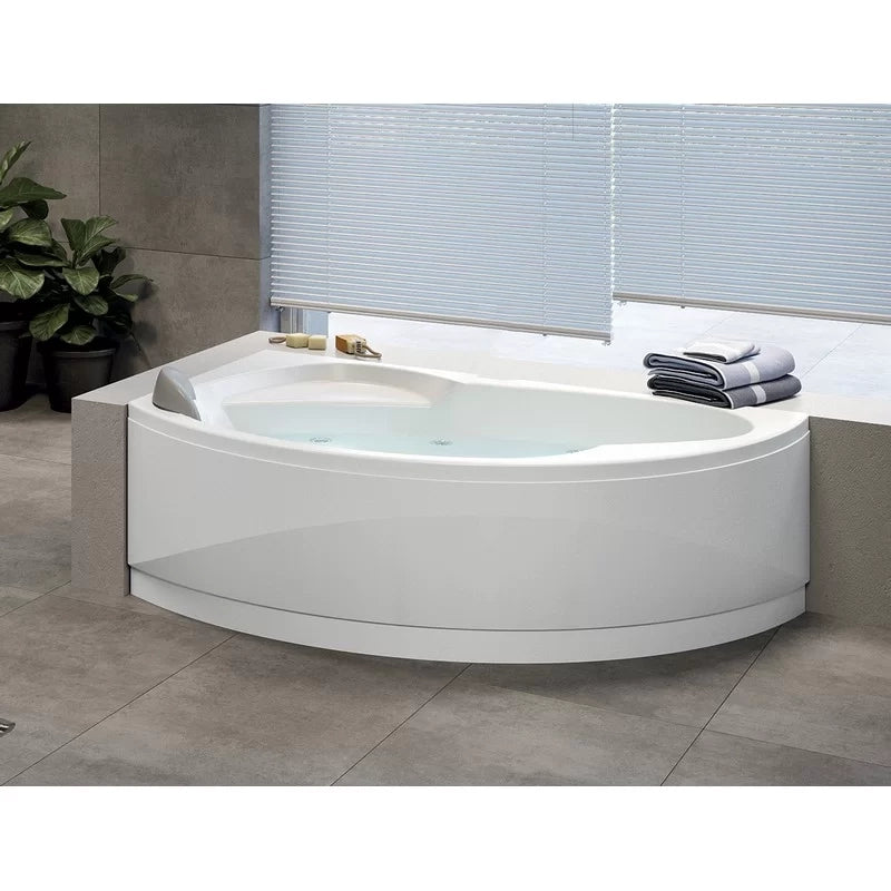 Vasca Hydro 165x85 cm angolare asimmetrica semicircolare versione DESTRA serie Vogue